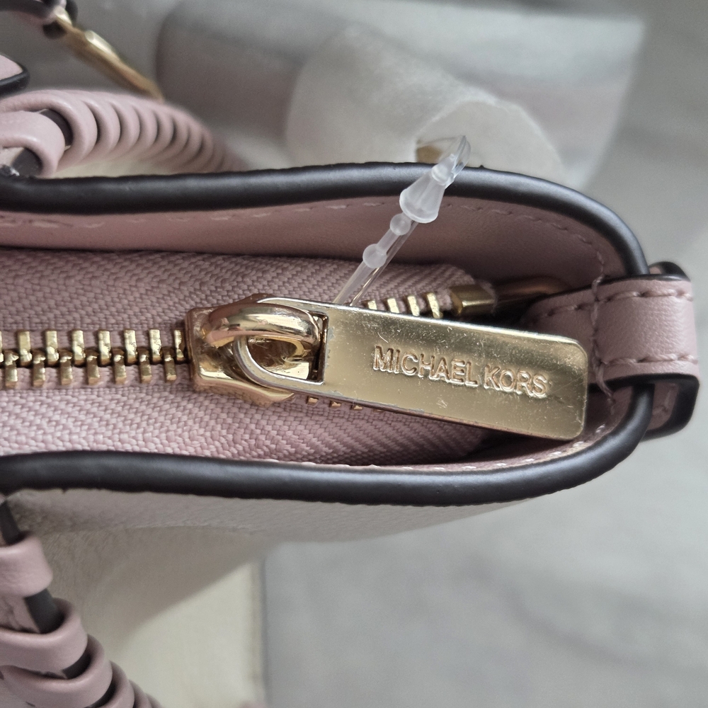 Michael Kors Avril Small Satchel Pink Leather Handbag Crossbody - Picture 7 of 14